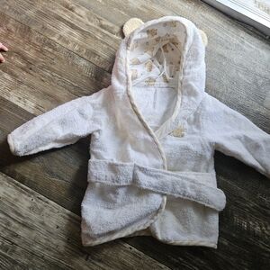 Plush White Kids BathRobe with Bear Ears